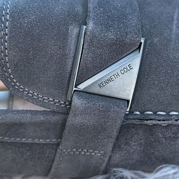Kenneth Cole Men\'s Charcoal Gray Leather Slip on Loafers Size 10 main image 4